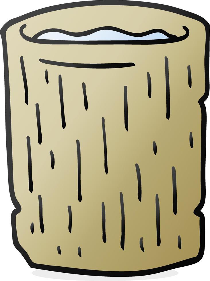 tecknad serie trä- kopp med vatten vektor