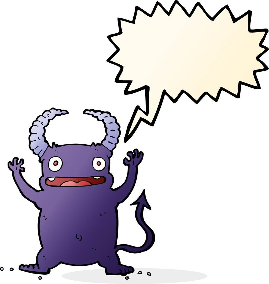 Cartoon kleiner Teufel mit Sprechblase vektor