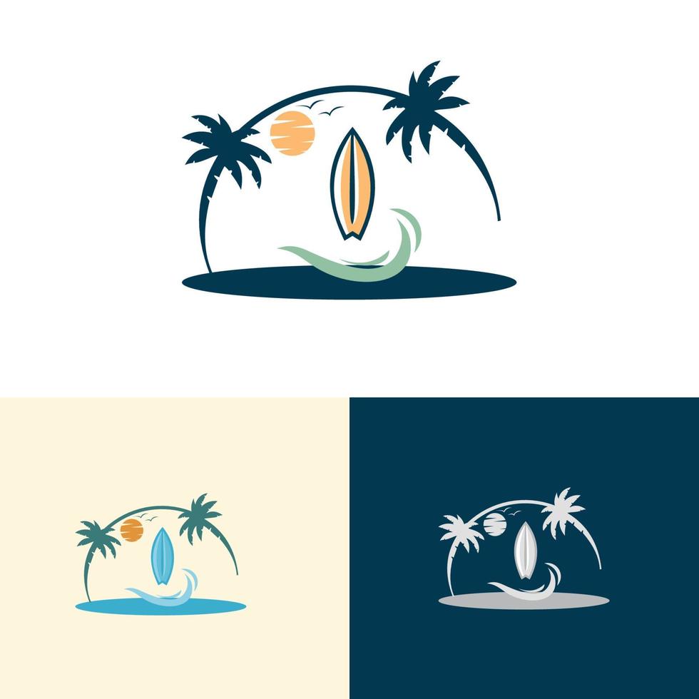 grafik, logotyper, etiketter och emblem. surflogotyp och emblem för surfklubbs- eller butikslogotypdesign vektor