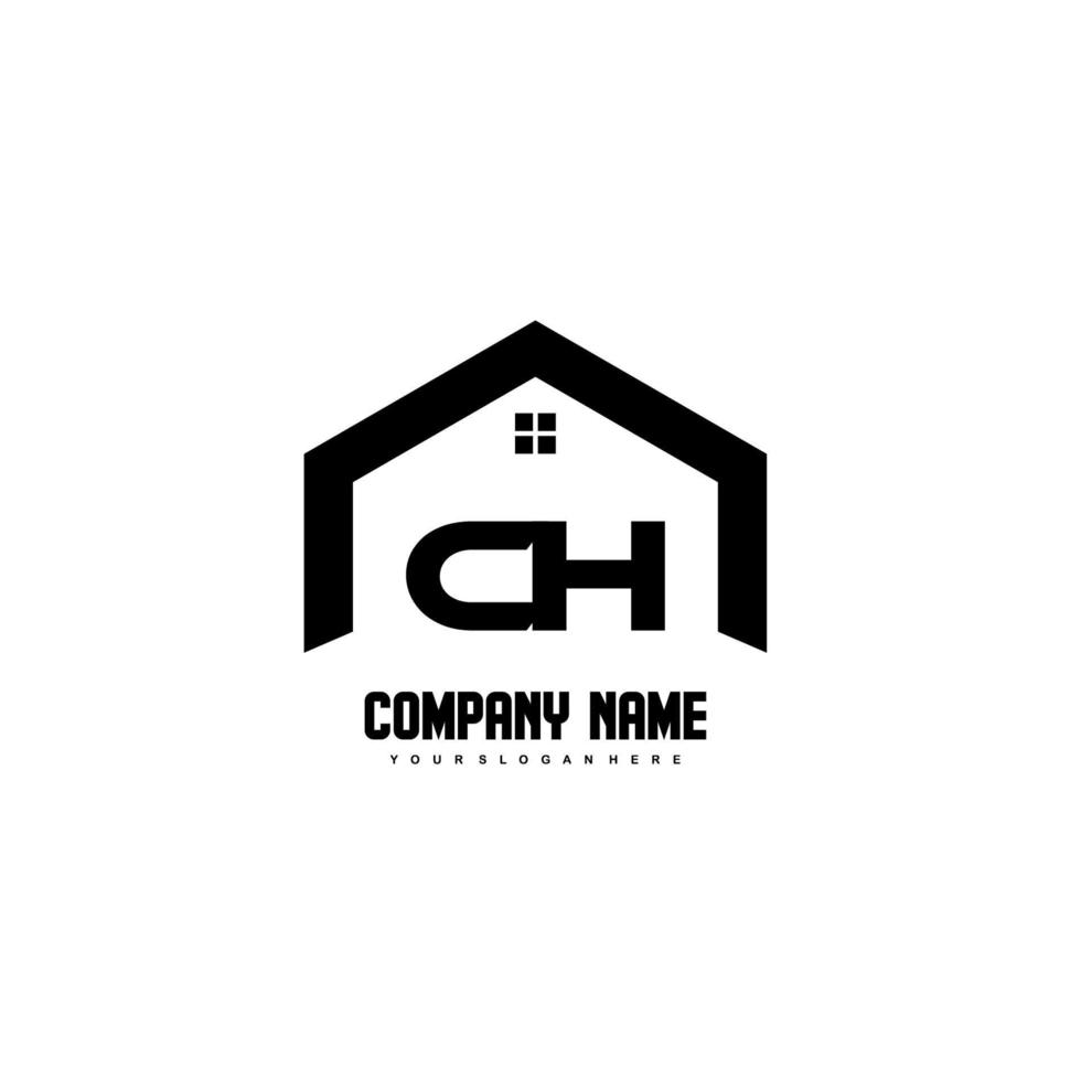 ch Anfangsbuchstaben Logo Design Vektor für Bau, Haus, Immobilien, Gebäude, Eigentum.