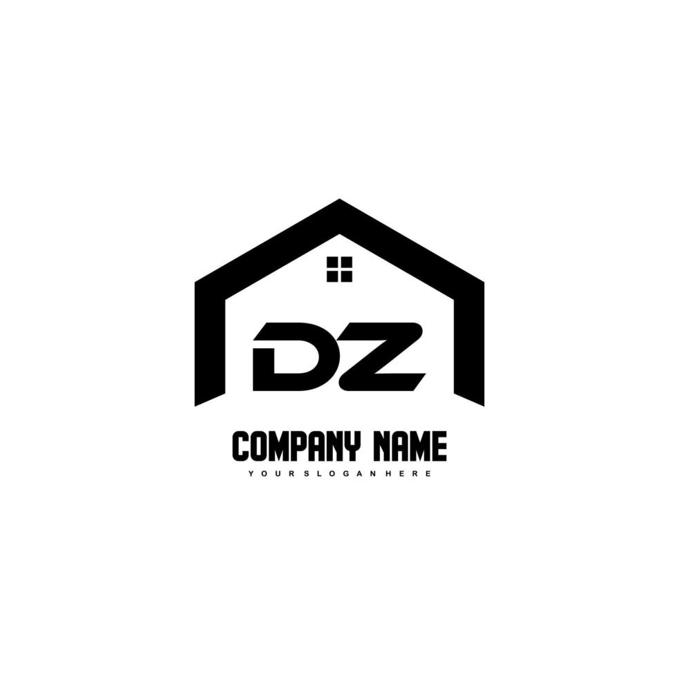 dz första brev logotyp design vektor för konstruktion, Hem, verklig egendom, byggnad, fast egendom.
