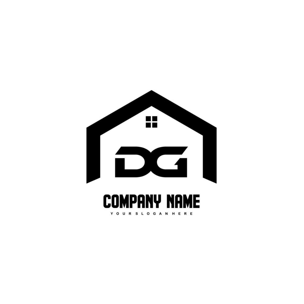 dg Anfangsbuchstaben Logo Design Vektor für Bau, Haus, Immobilien, Gebäude, Eigentum.
