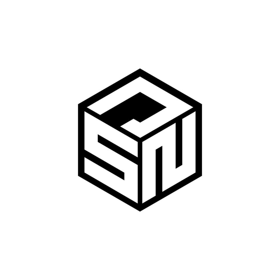 snj-Brief-Logo-Design mit weißem Hintergrund im Illustrator. Vektorlogo, Kalligrafie-Designs für Logo, Poster, Einladung usw. vektor