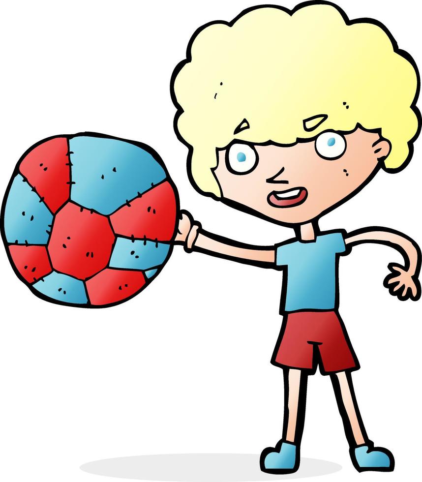 Cartoon-Junge und Ball vektor