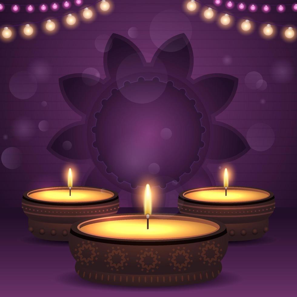 Diwali lila Hintergrund vektor