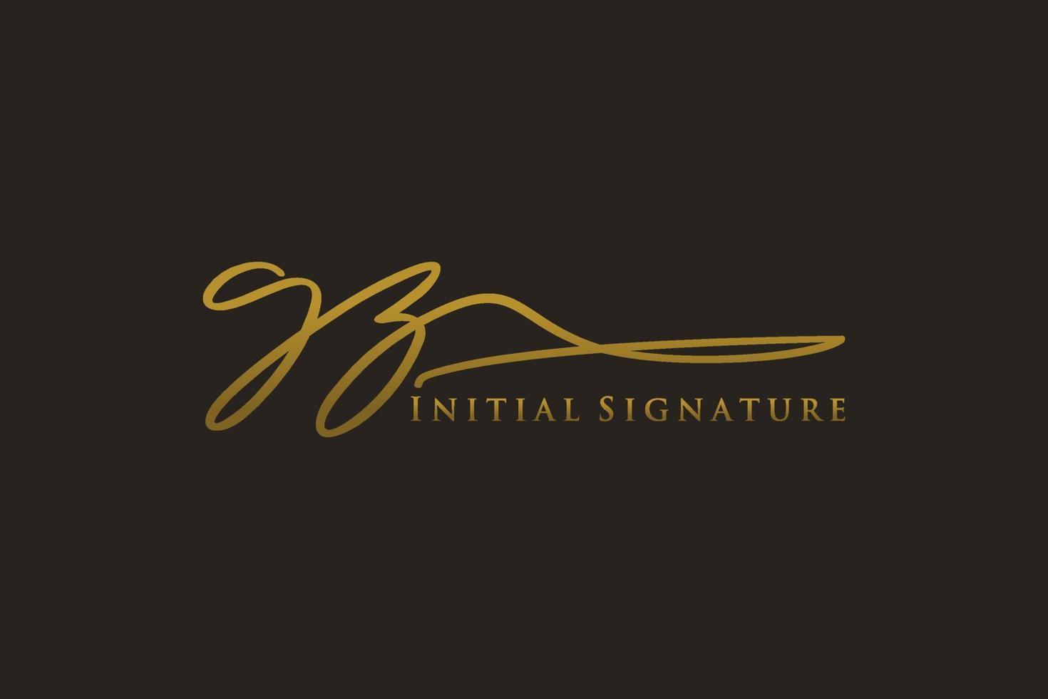 anfängliches gz-buchstabe-signatur-logo-vorlage elegantes design-logo. hand gezeichnete kalligraphiebeschriftungsvektorillustration. vektor