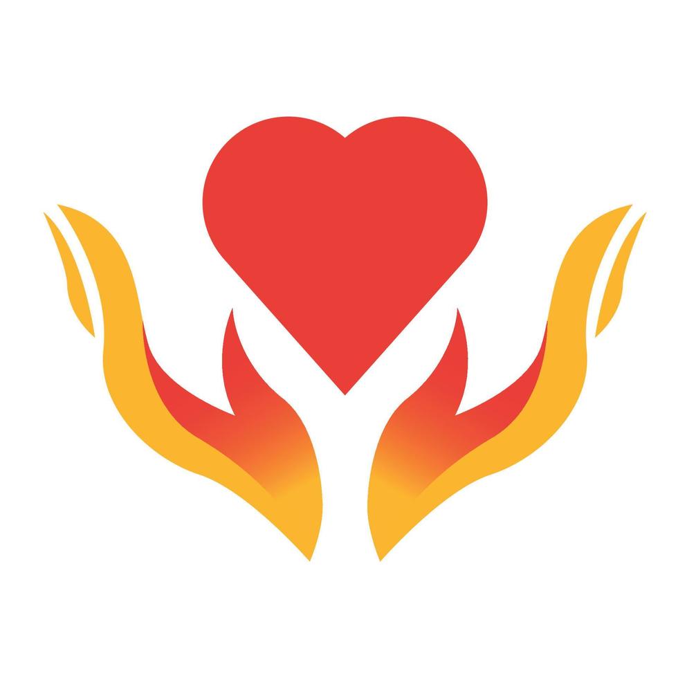 hjärta i hand välgörenhet symbol vektor design