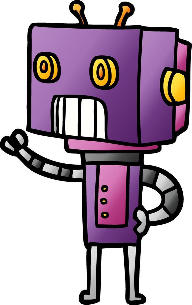 Cartoon-Doodle-Charakter-Roboter vektor