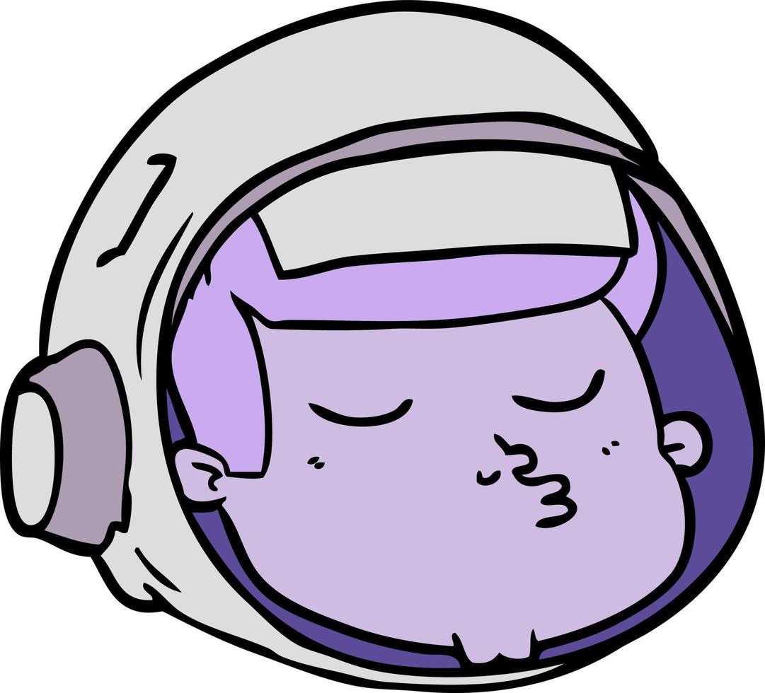 tecknad serie astronaut ansikte vektor