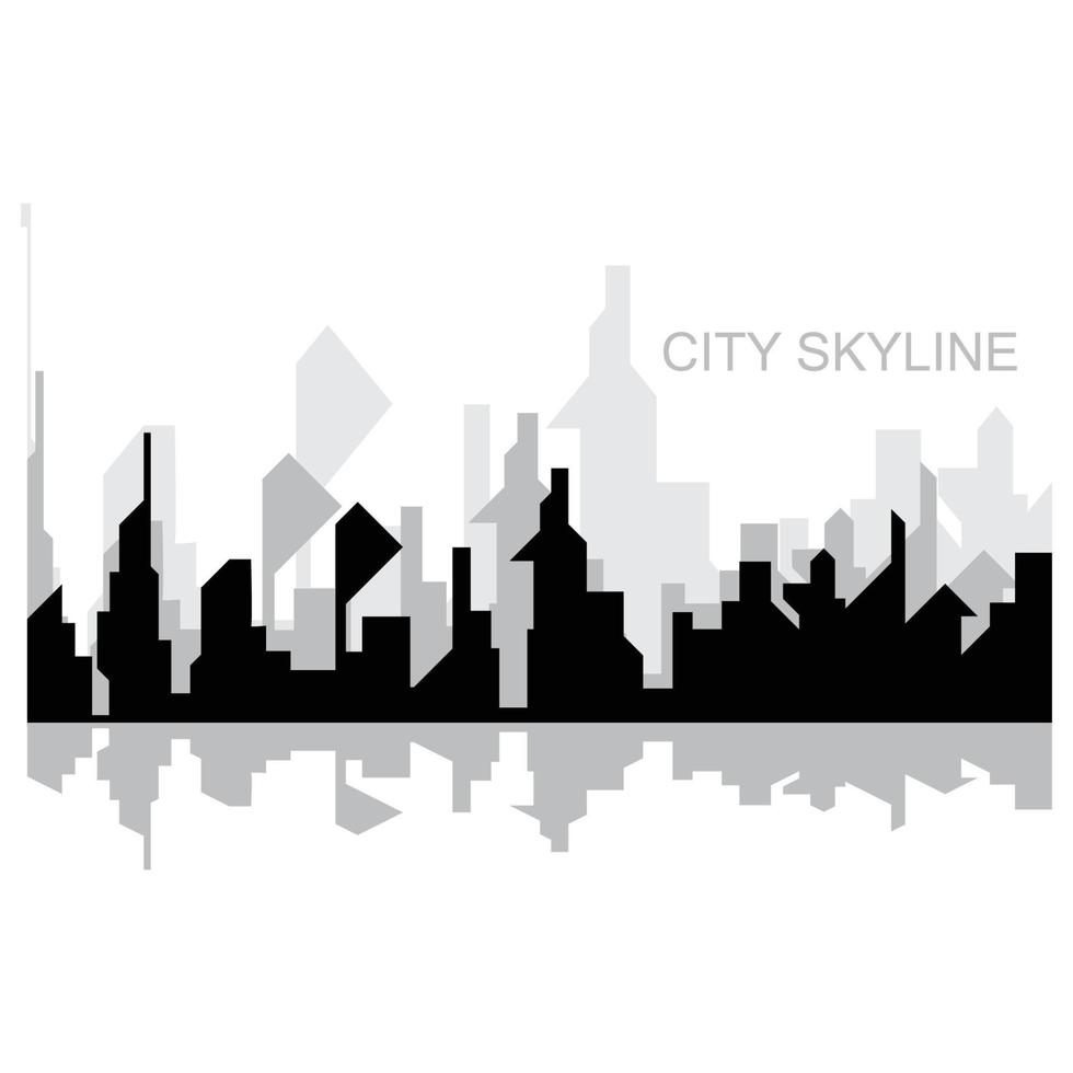 stadtsilhouette-skyline-illustrationsdesign. Stadtlandschaft Panorama Gebäude vektor