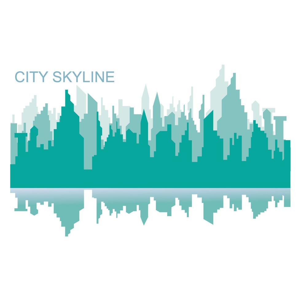 stadtsilhouette-skyline-illustrationsdesign. Stadtlandschaft Panorama Gebäude vektor