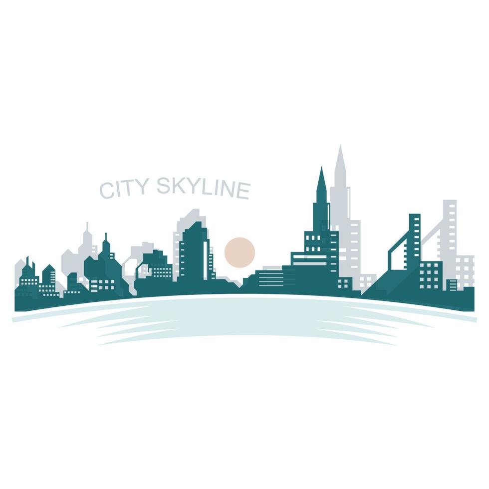 stadtsilhouette-skyline-illustrationsdesign. Stadtlandschaft Panorama Gebäude vektor