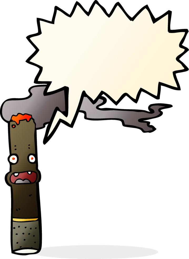 Cartoon-Zigarre mit Sprechblase vektor