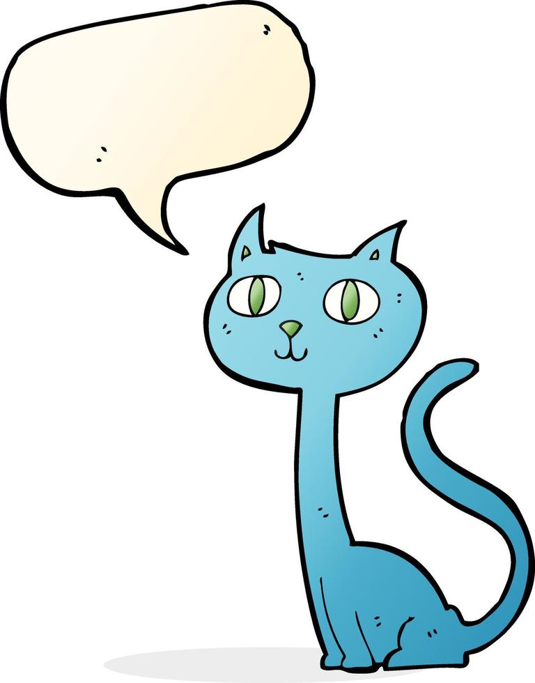 tecknad serie katt med Tal bubbla vektor