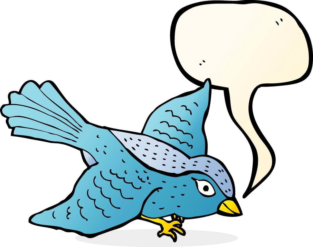 tecknad serie flygande fågel med Tal bubbla vektor