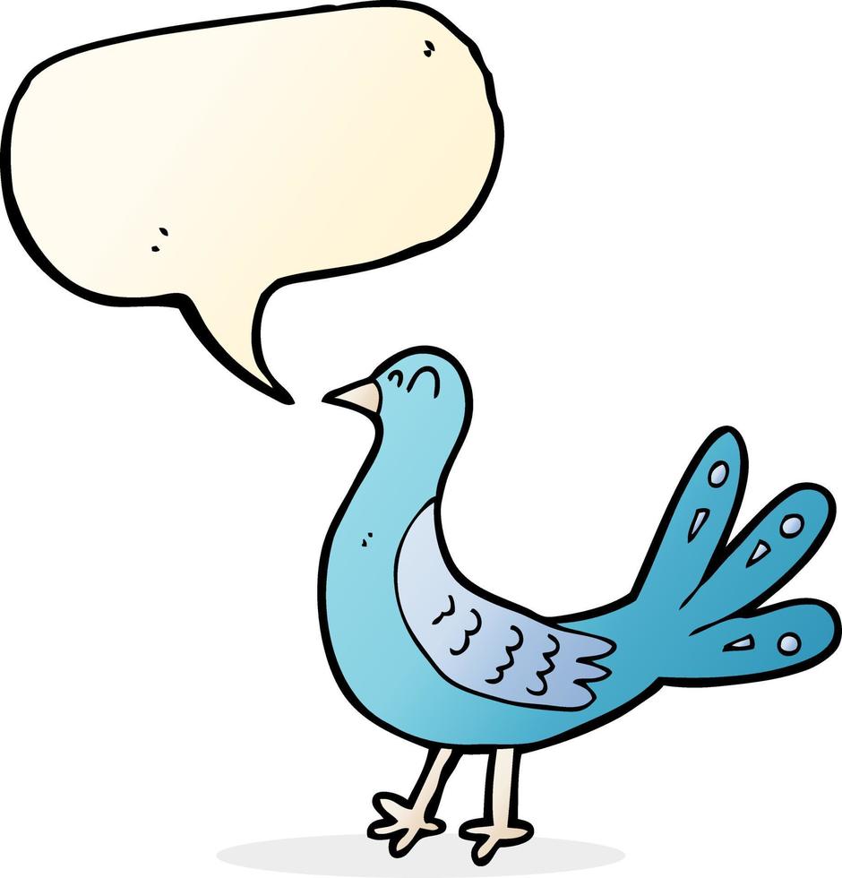 tecknad serie fågel med Tal bubbla vektor
