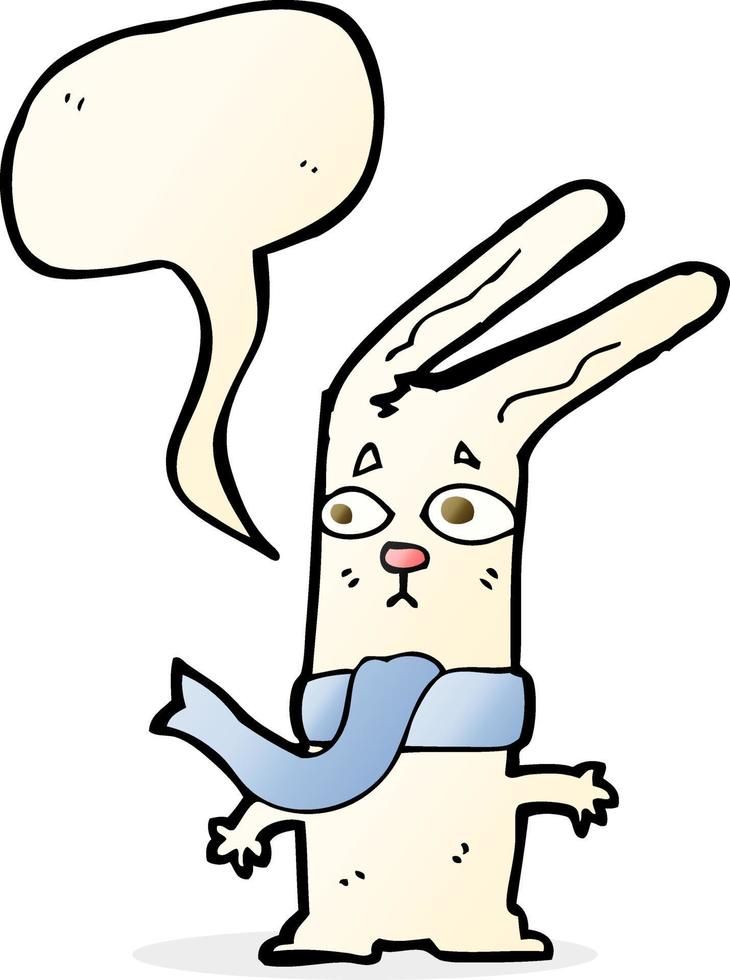 Cartoon-Kaninchen mit Sprechblase vektor