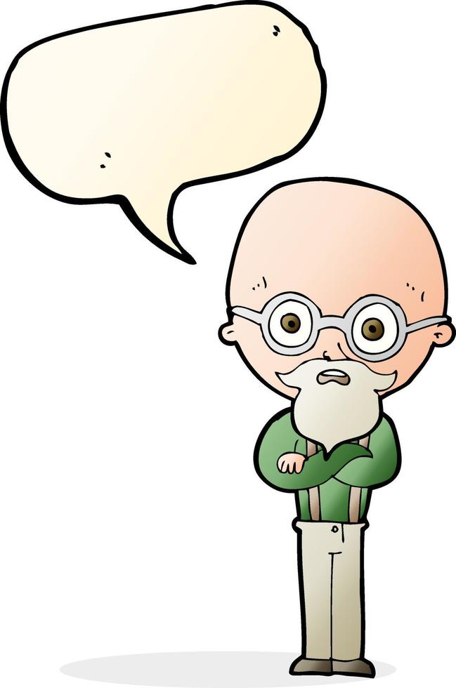 Cartoon verärgerter alter Mann mit Sprechblase vektor