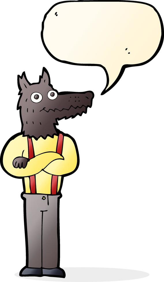 Cartoon lustiger Werwolf mit Sprechblase vektor