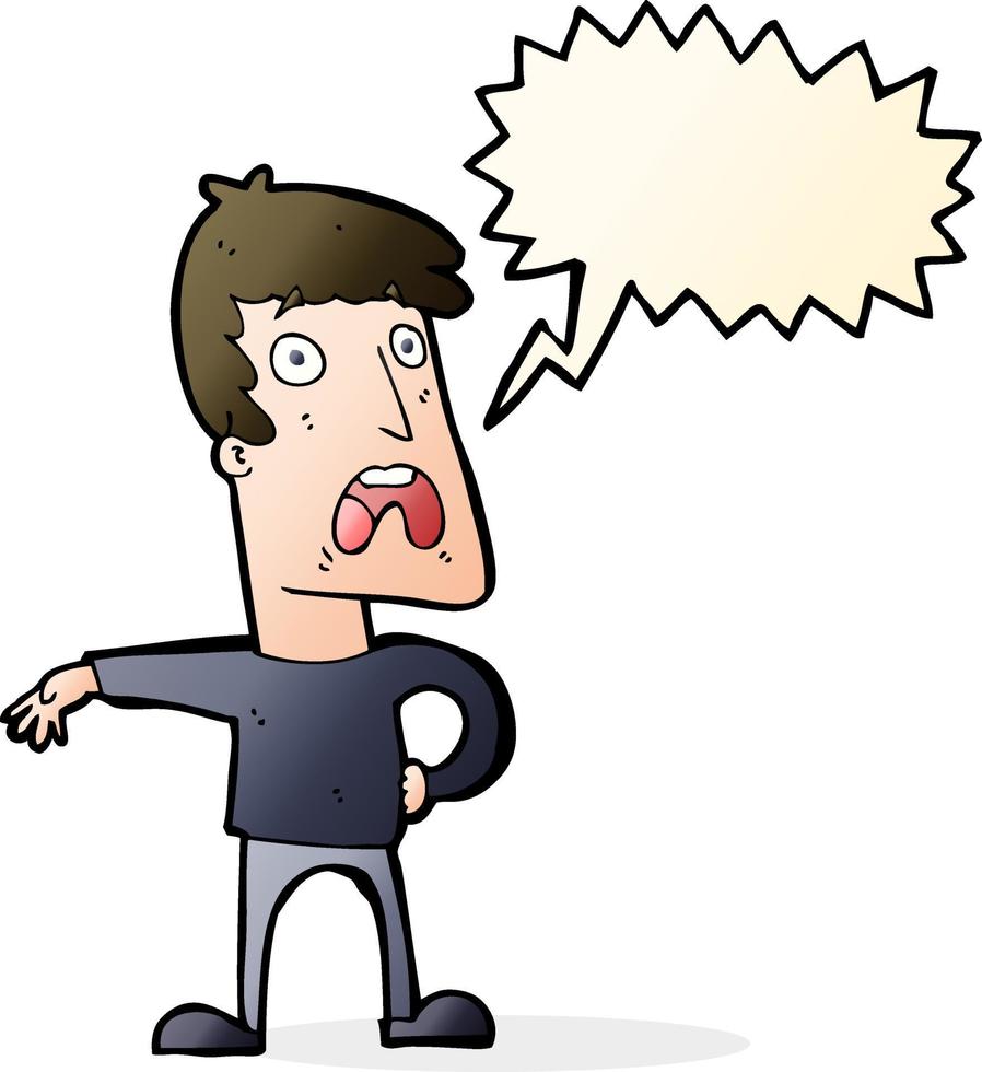 Cartoon beschwerter Mann mit Sprechblase vektor