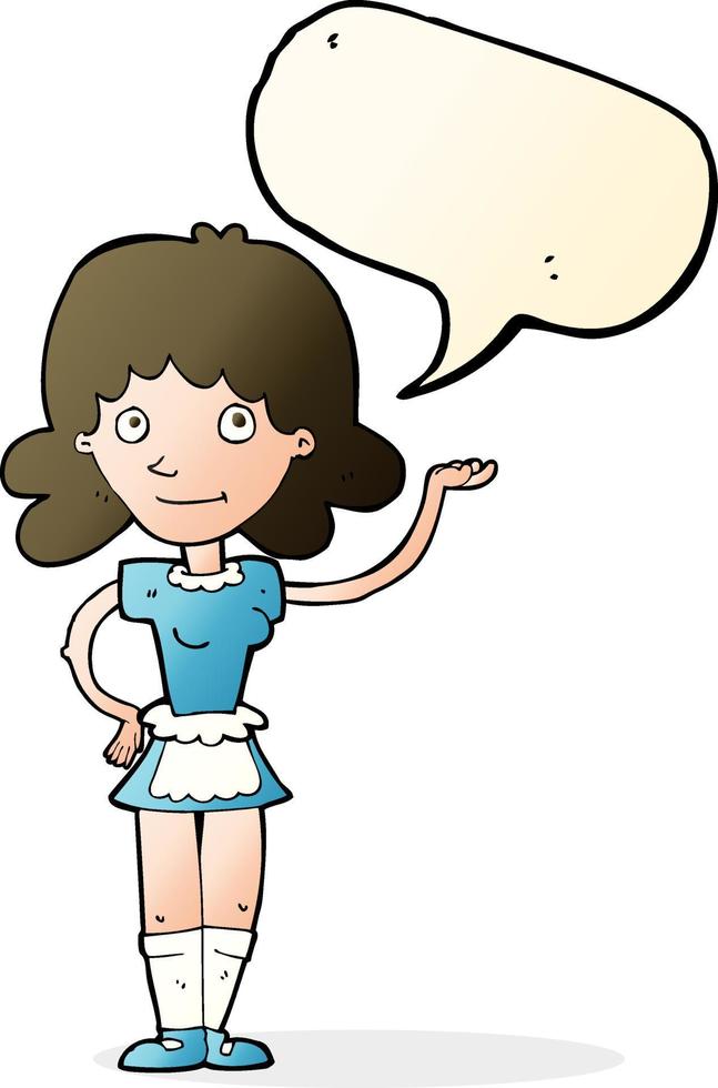 Cartoon-Mädchen mit Sprechblase vektor