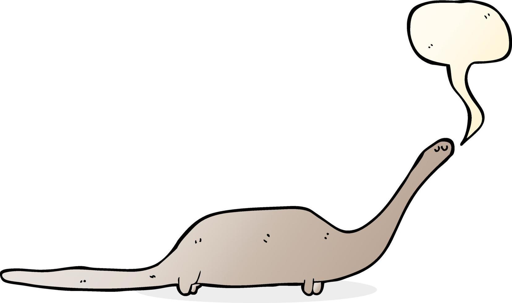 Cartoon-Dinosaurier mit Sprechblase vektor