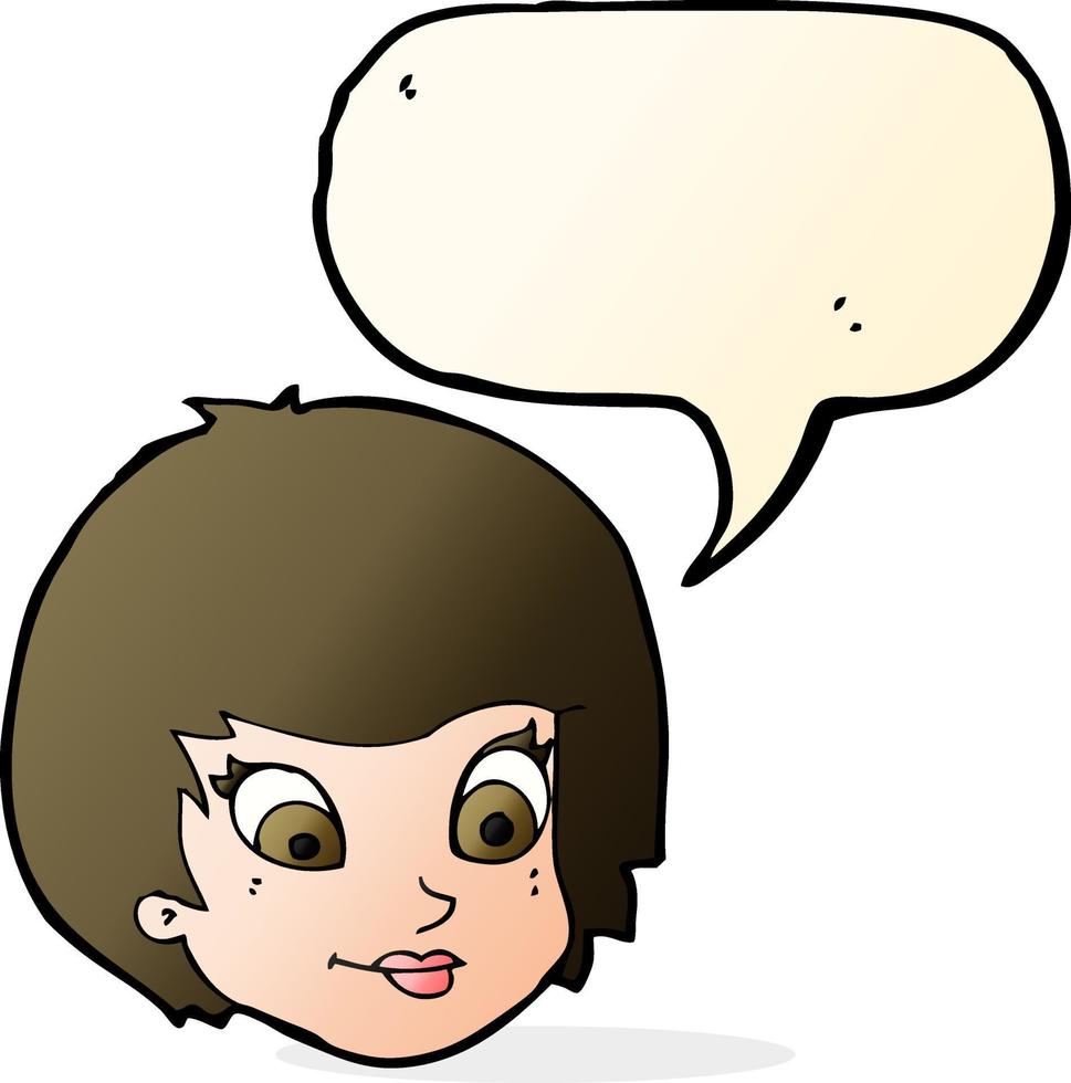 Cartoon weibliches Gesicht mit Sprechblase vektor