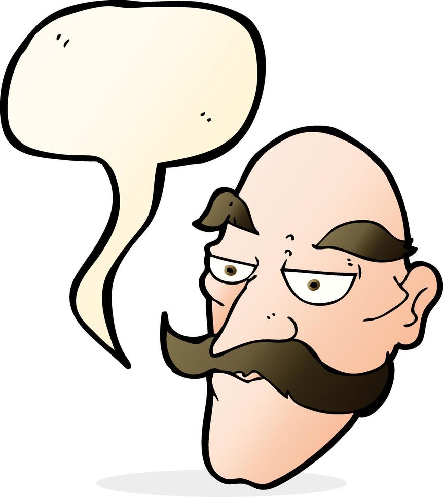 Cartoon alter Mann Gesicht mit Sprechblase vektor
