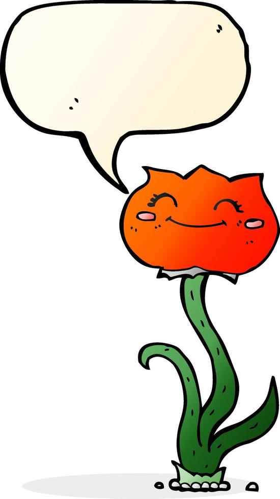 Cartoon-Blume mit Sprechblase vektor