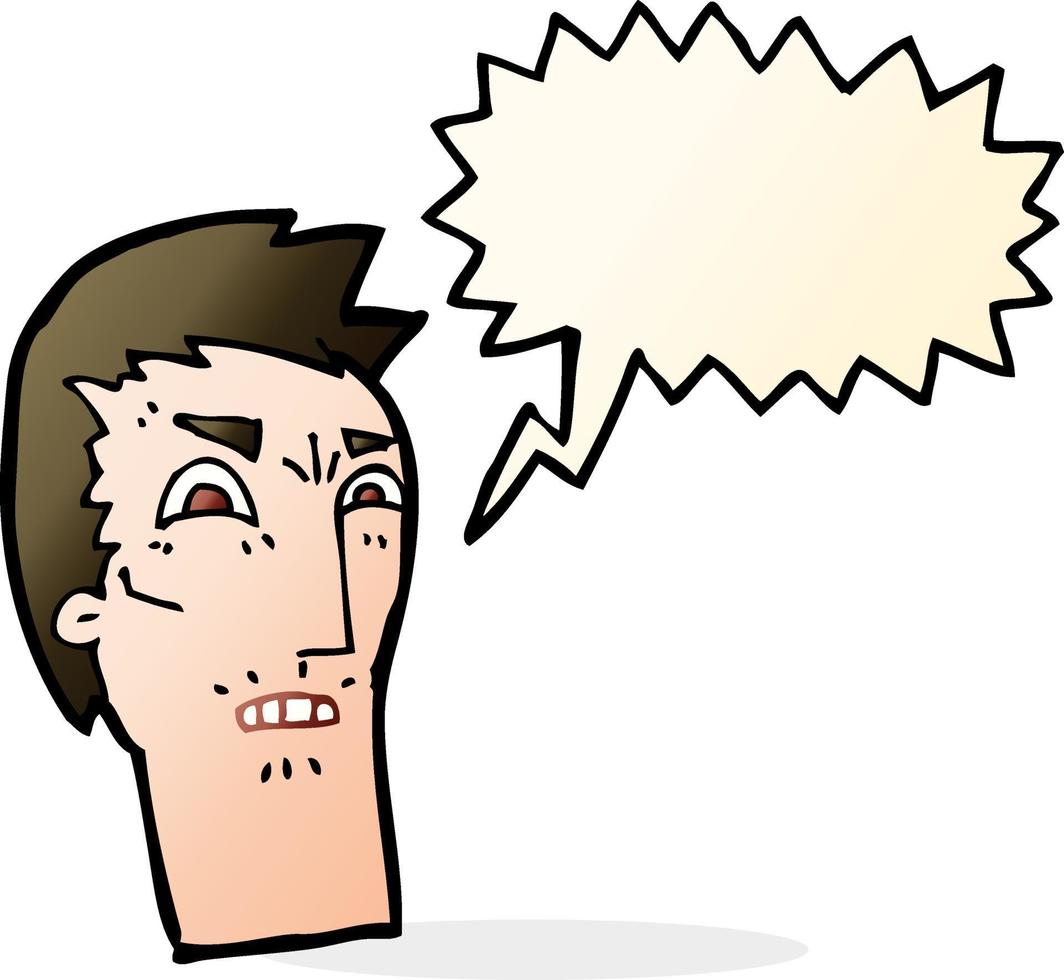 Cartoon wütendes Gesicht mit Sprechblase vektor