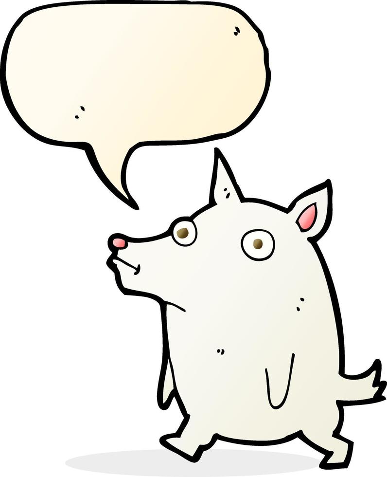 tecknad serie rolig liten hund med Tal bubbla vektor