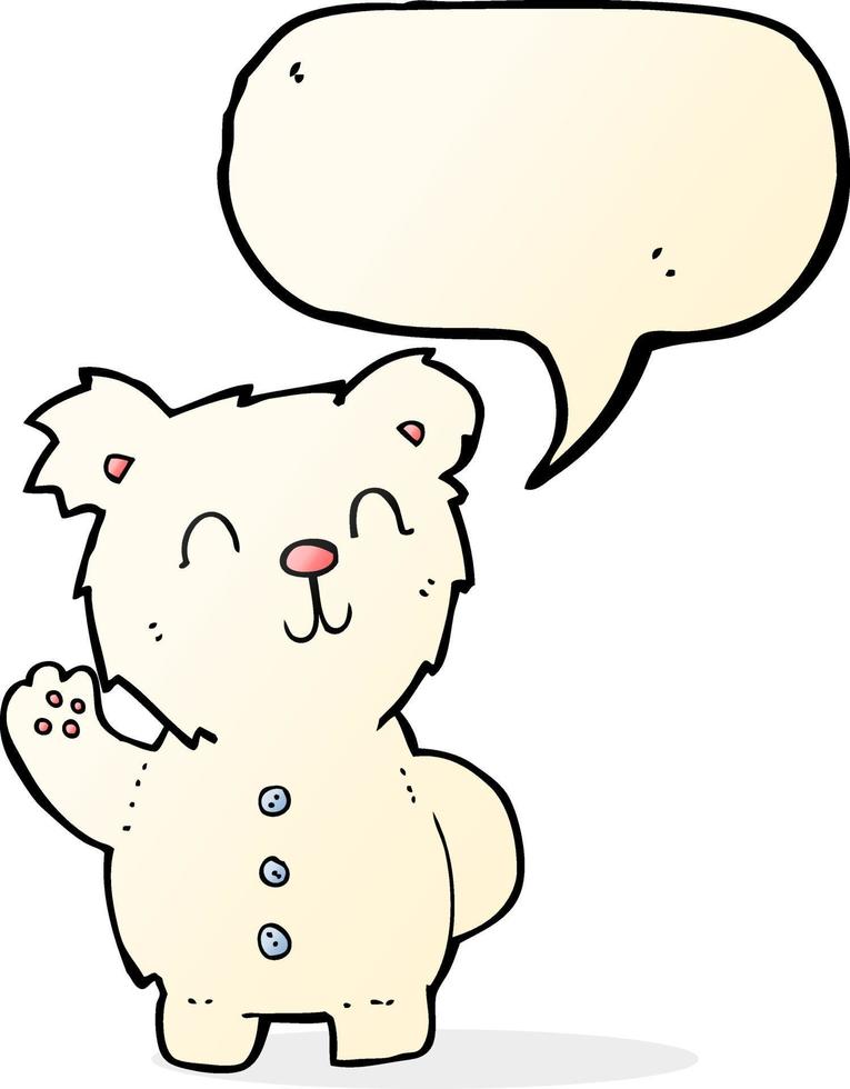 Cartoon-Eisbär mit Sprechblase vektor
