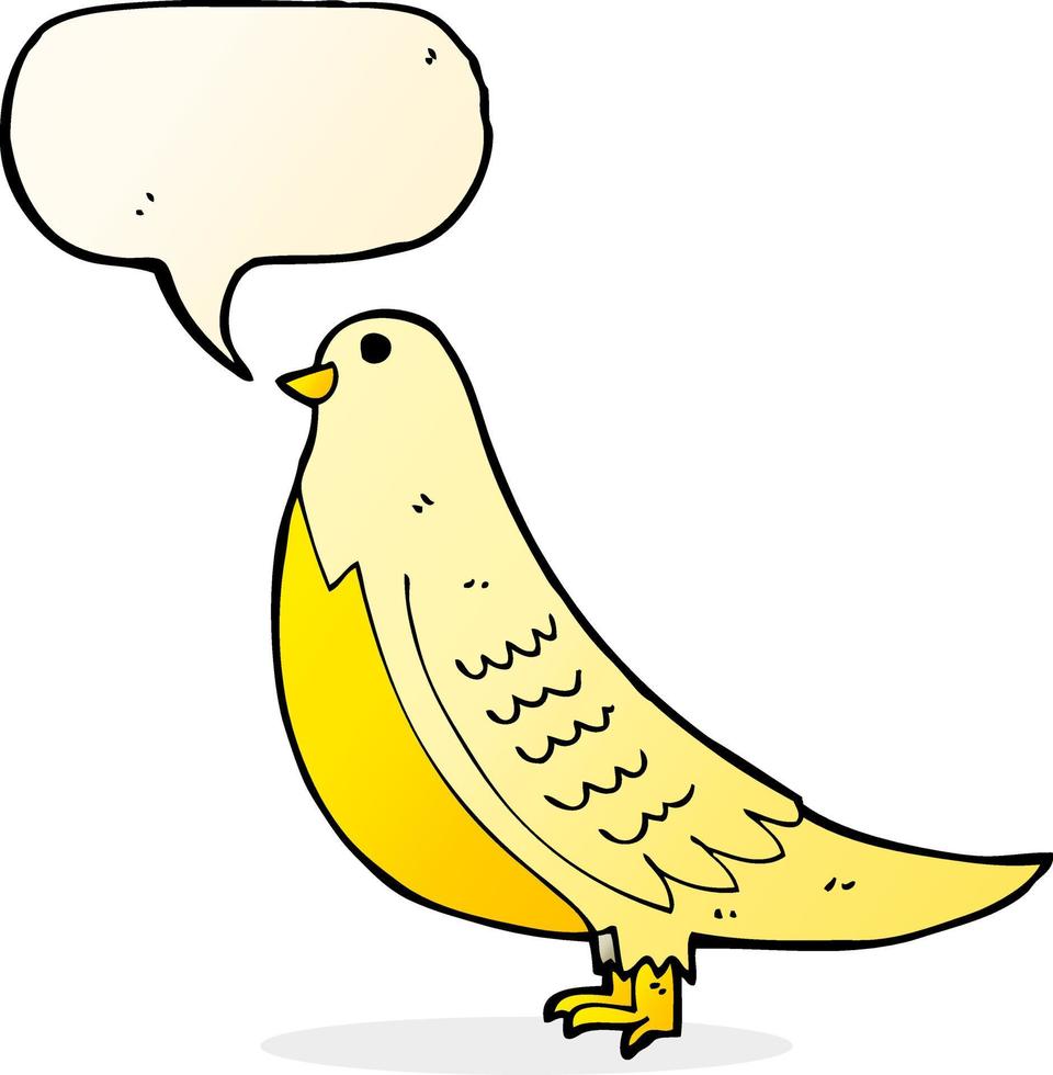 Cartoon-Vogel mit Sprechblase vektor