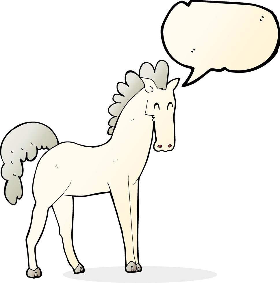 tecknad serie häst med Tal bubbla vektor