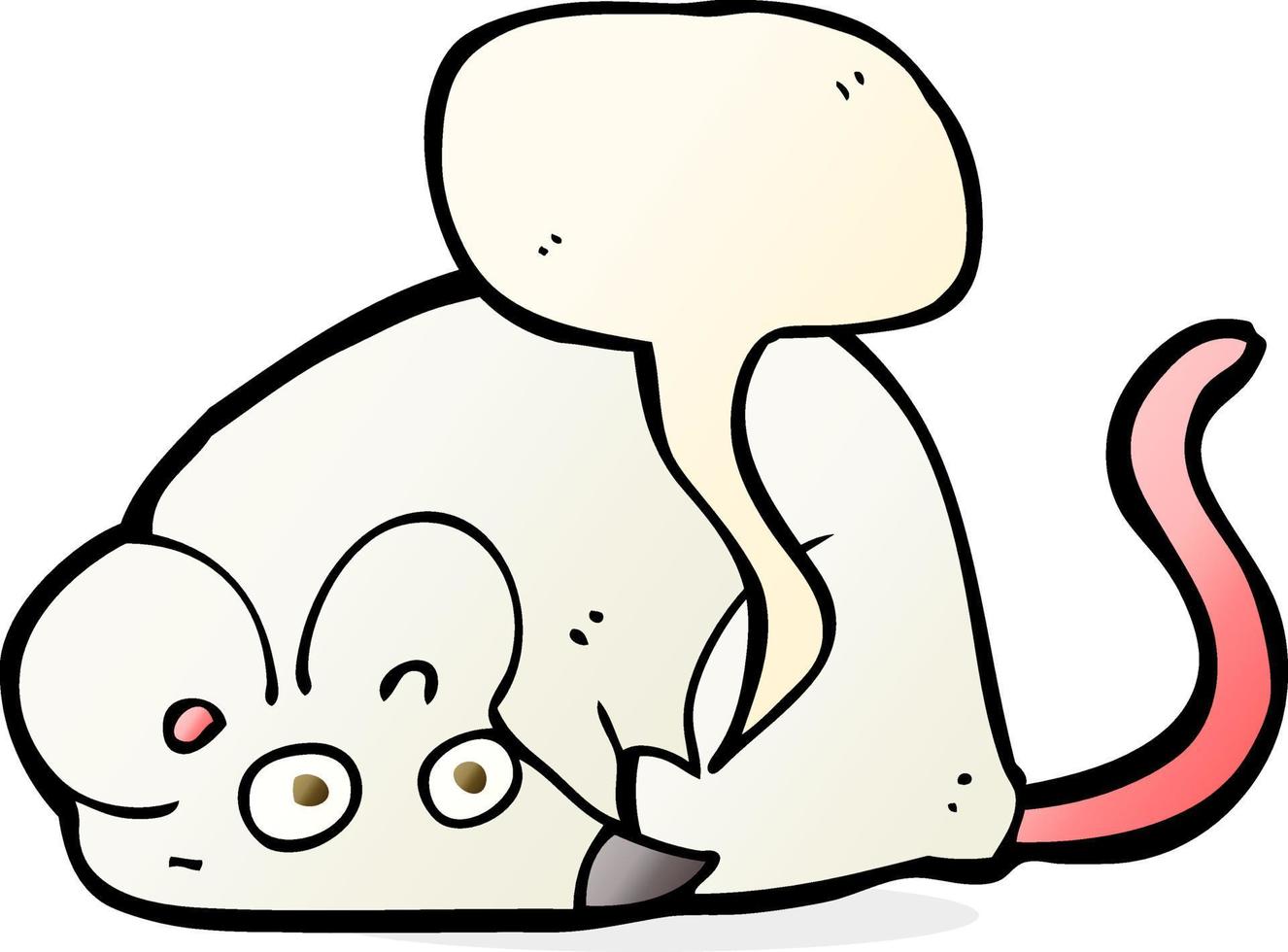 Cartoon weiße Maus mit Sprechblase vektor