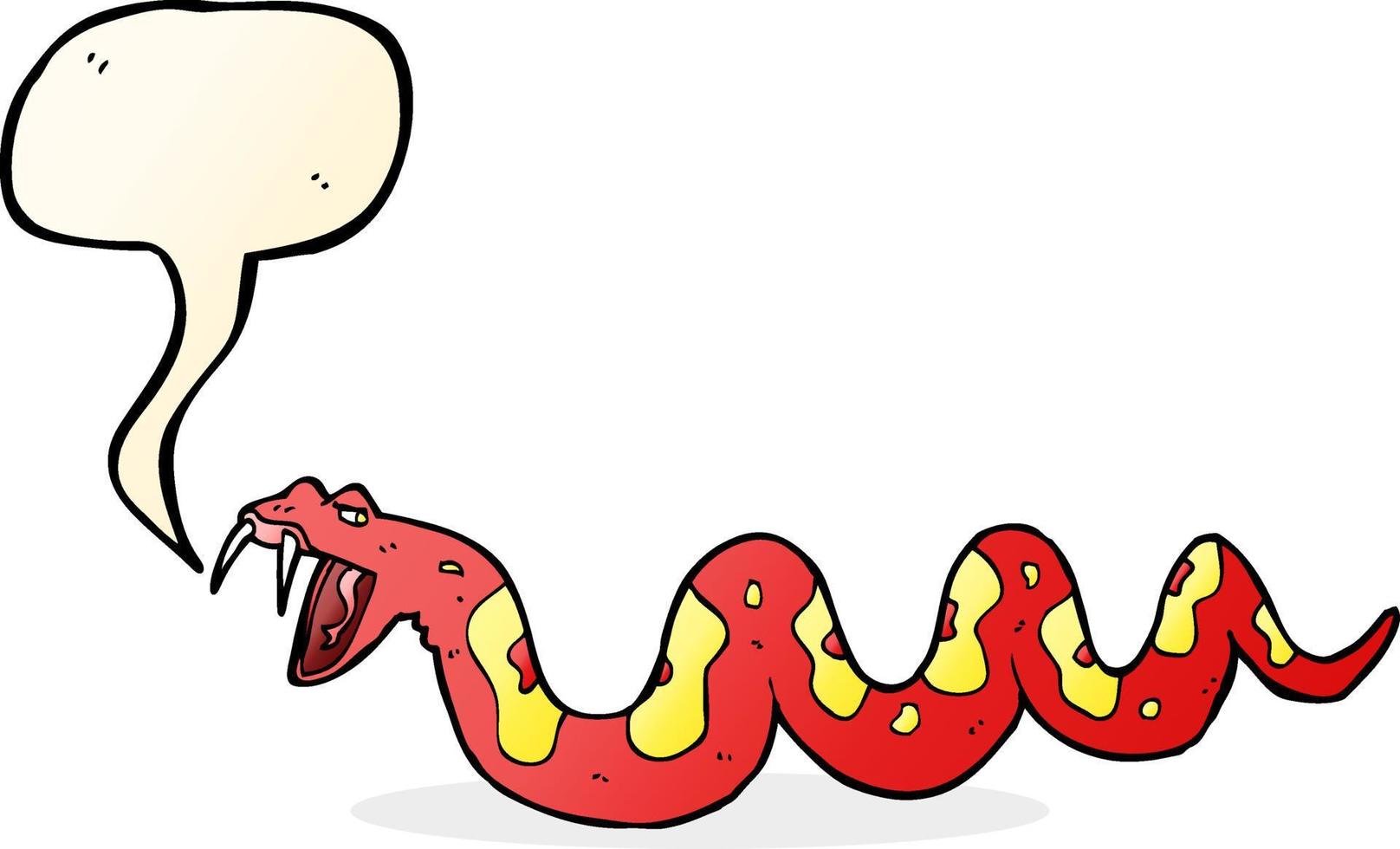 Cartoon giftige Schlange mit Sprechblase vektor