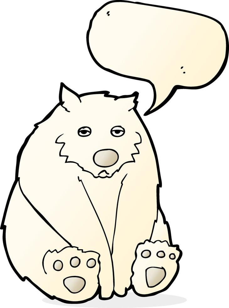 tecknad serie olycklig polär Björn med Tal bubbla vektor