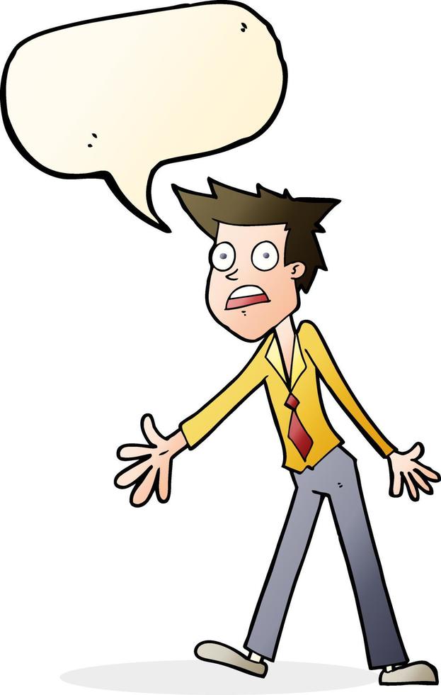 Cartoon gestresster Mann mit Sprechblase vektor