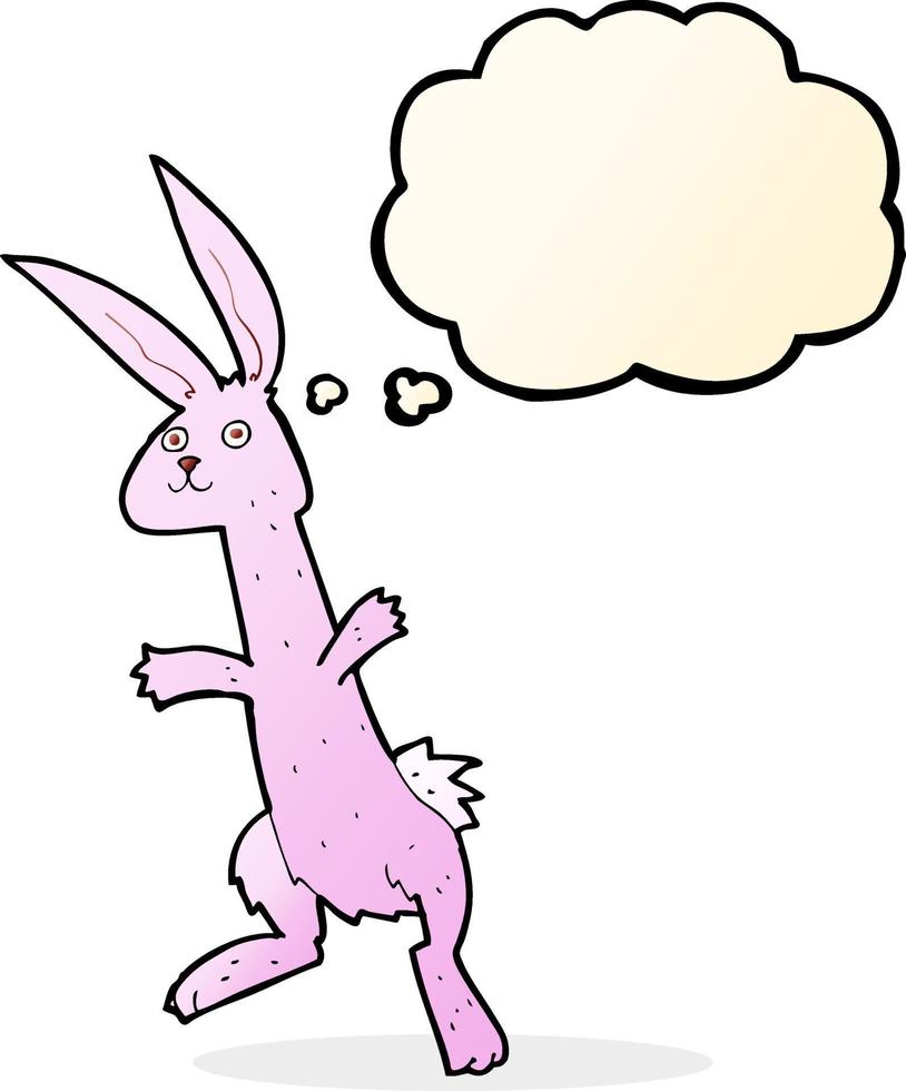 Cartoon-Kaninchen mit Gedankenblase vektor