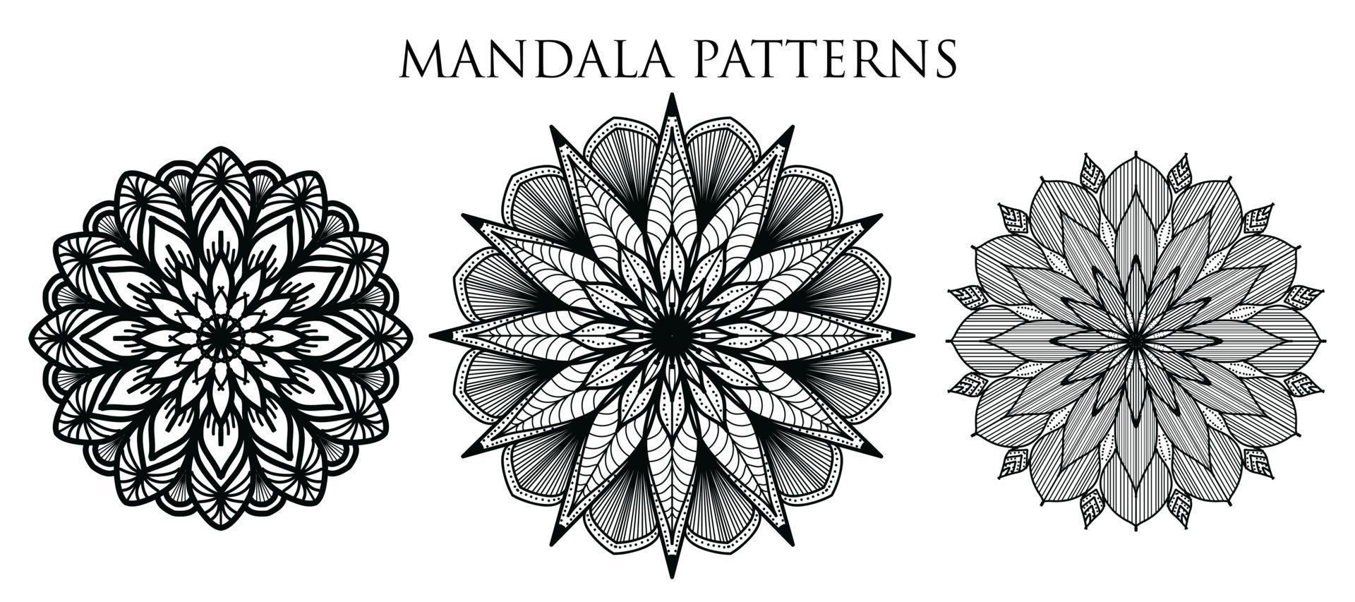 lyx dekorativ mandala design bakgrund, mandala design, mandala mönster färg bok konst tapet design, bricka mönster, hälsning kort, uppsättning mandala design, svart, mandala design vektor