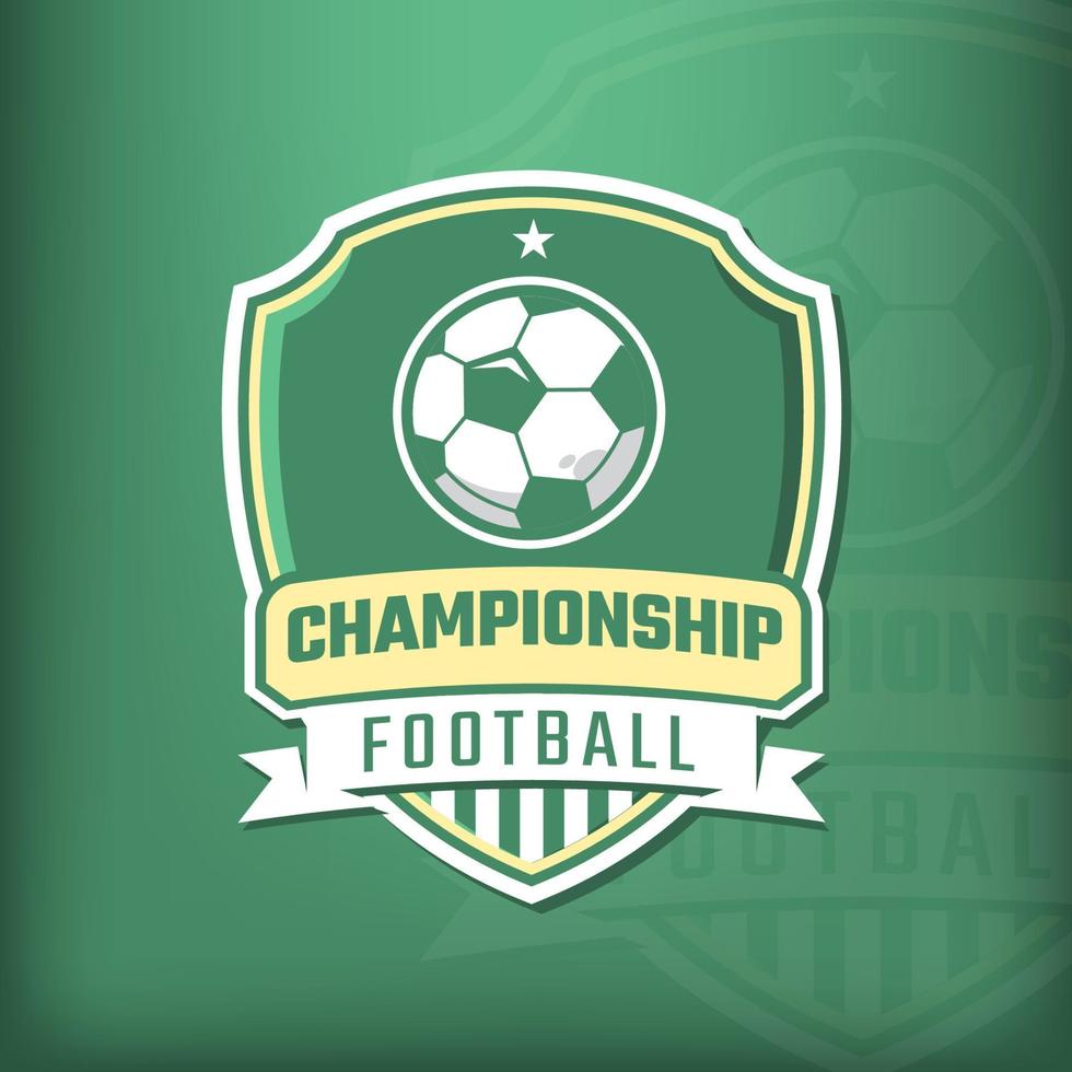 fotboll sport emblem med grön skydda vektor