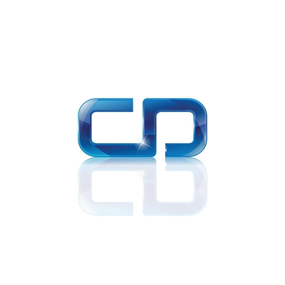glänzendes anfangsbuchstabe-cd-lettermark-logo vektor