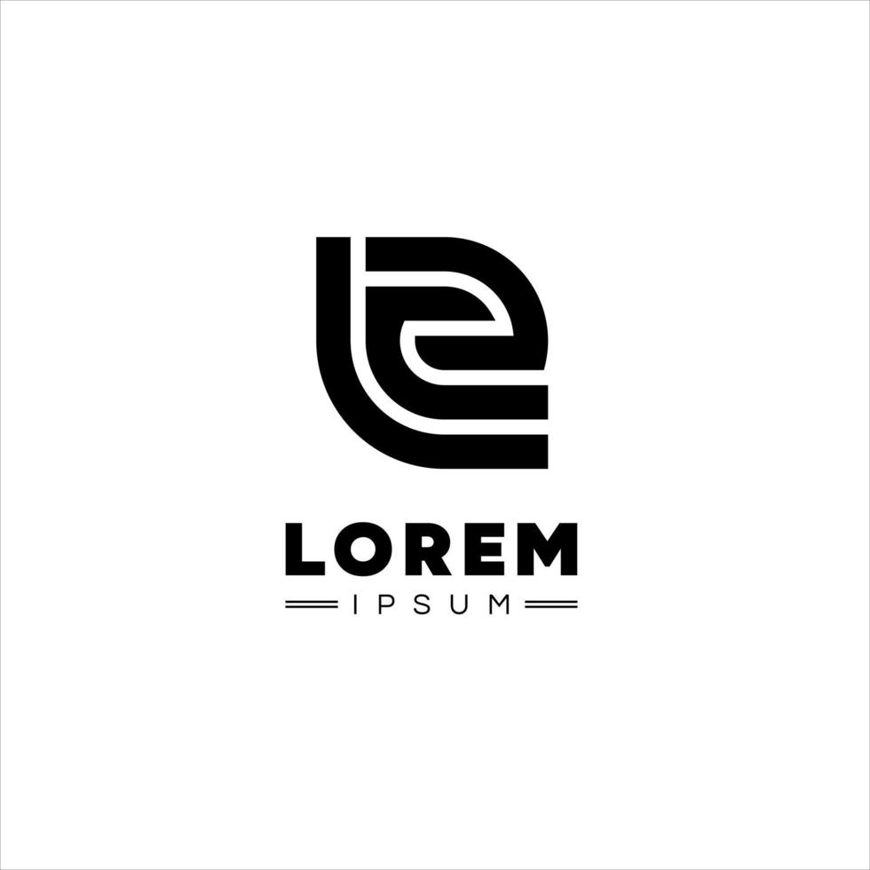 l och e brev logotyp mall, med abstrakt geometrisk stil. vektor