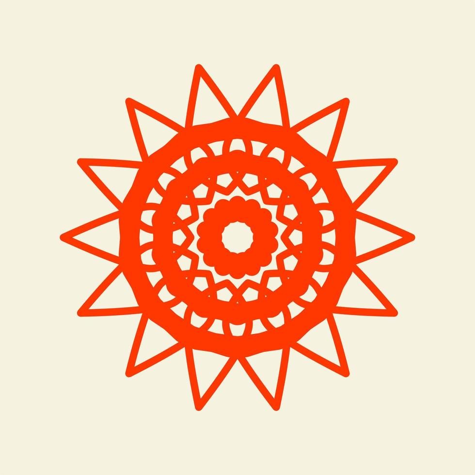 asiatisches Mandala-Blumensymbol. Blumenmuster Mandala-Vektor-Illustration. Blumen-Logo vektor
