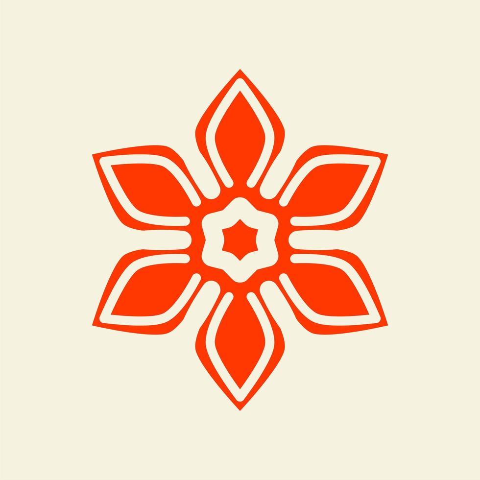 asiatisk mandala blomma symbol. blomma mönster mandala vektor illustration. blomma logotyp