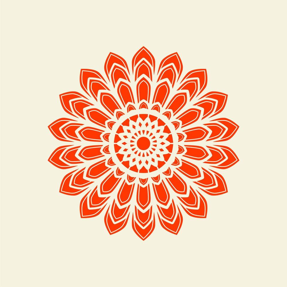 asiatisches Mandala-Blumensymbol. Blumenmuster Mandala-Vektor-Illustration. Blumen-Logo vektor