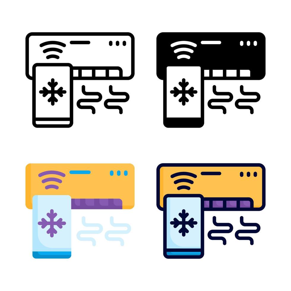 klimaanlage symbolsatz stilsammlung vektor