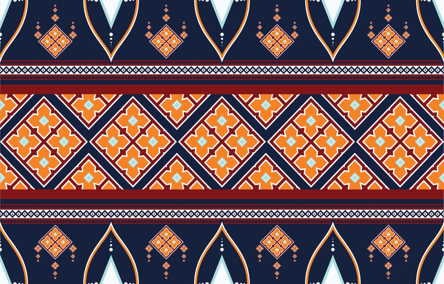 geometrisches ethnisches orientalisches Ikat nahtloses Muster traditionelles Design für Hintergrund, Teppich, Tapete, Kleidung, Verpackung, Batik, Stoff, Vektorillustration. Stickstil. vektor