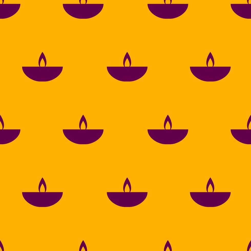 sömlös mönster med olja lampa diya för indisk festival diwali vektor