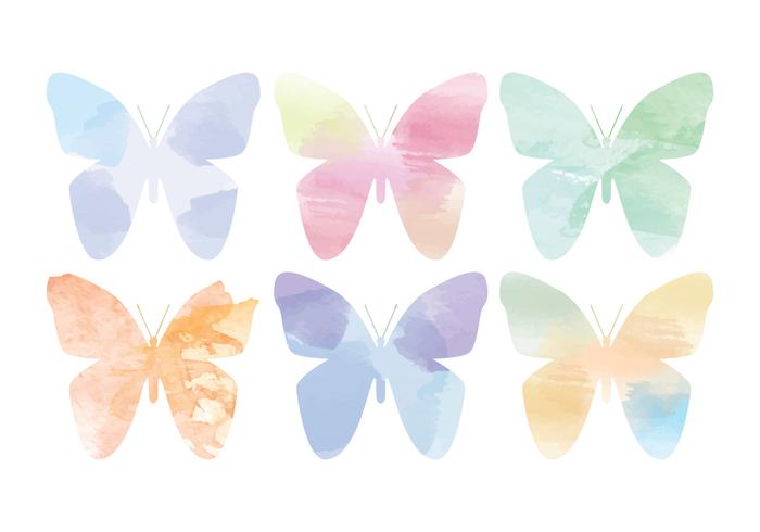 Vektor vattenfärg fjärilar